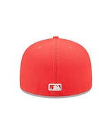 New Era Men's Red Oakland Athletics Lava Highlighter Logo 59FIFTY Fitted Hat