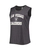 Fanatics Women's Heather Charcoal Las Vegas Raiders Plus Tank Top