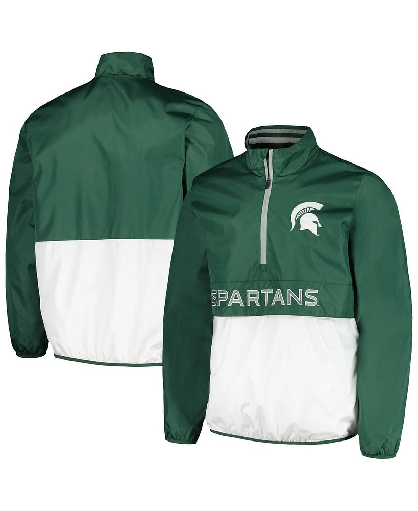 G-iii Sports by Carl Banks Men's Green Michigan State Spartans Cornerman Half-Zip Top