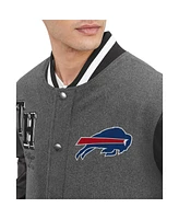 Tommy Hilfiger Men's Heather Gray Buffalo Bills Gunner Full-Zip Varsity Jacket