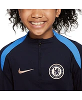 Nike Big Boys and Girls Navy Chelsea 2024/25 Strike Drill Performance Quarter-Zip Jersey