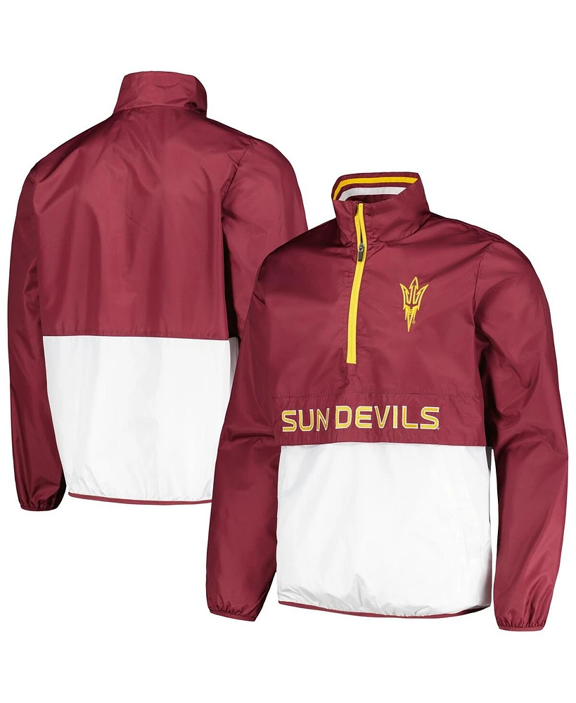 G-iii Sports by Carl Banks Men's Maroon Arizona State Sun Devils Cornerman Half-Zip Top