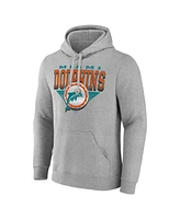 Fanatics Men's Heather Gray Miami Dolphins Geometric Chrome Pullover Hoodie