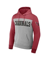 Fanatics Men's Heather Gray Arizona Cardinals Color Blocked Pullover Hoodie