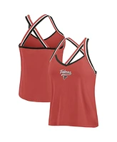 Wear by Erin Andrews Women's Red Atlanta Falcons Cross Strap Tri-Blend Tank Top