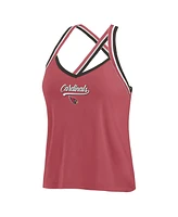 Wear by Erin Andrews Women's Cardinal Arizona Cardinals Cross Strap Tri-Blend Tank Top