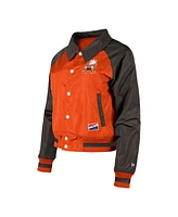 New Era Women's Orange Cleveland Browns Coaches Raglan Full-Snap Jacket