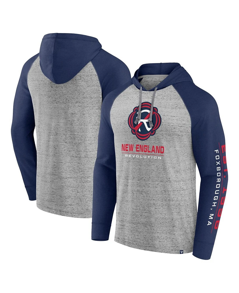 Fanatics Men's Steel New England Revolution Deflection Raglan Pullover Hoodie