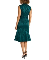 Maggy London Women's Floral Jacquard Fit & Flare Dress