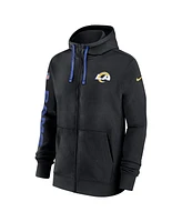 Nike Men's Black Los Angeles Rams 2024 Sideline Club Full-Zip Hoodie