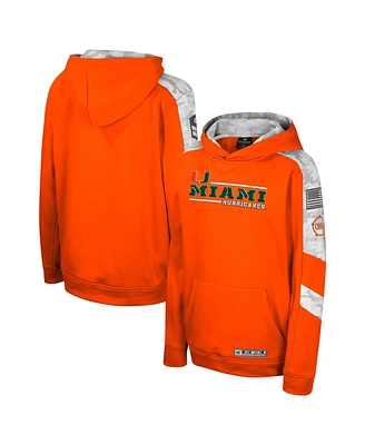 Colosseum Big Boys and Girls Orange Miami Hurricanes Oht Military Appreciation Cyclone Digital Camo Pullover Hoodie