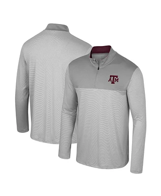 Colosseum Men's Gray Texas A M Aggies Tuck Quarter-Zip Top