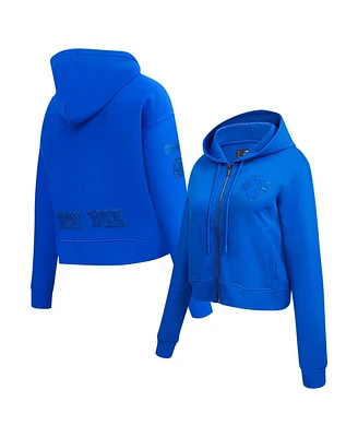 Pro Standard Women's Blue New York Knicks Triple Tonal Full-Zip Hoodie