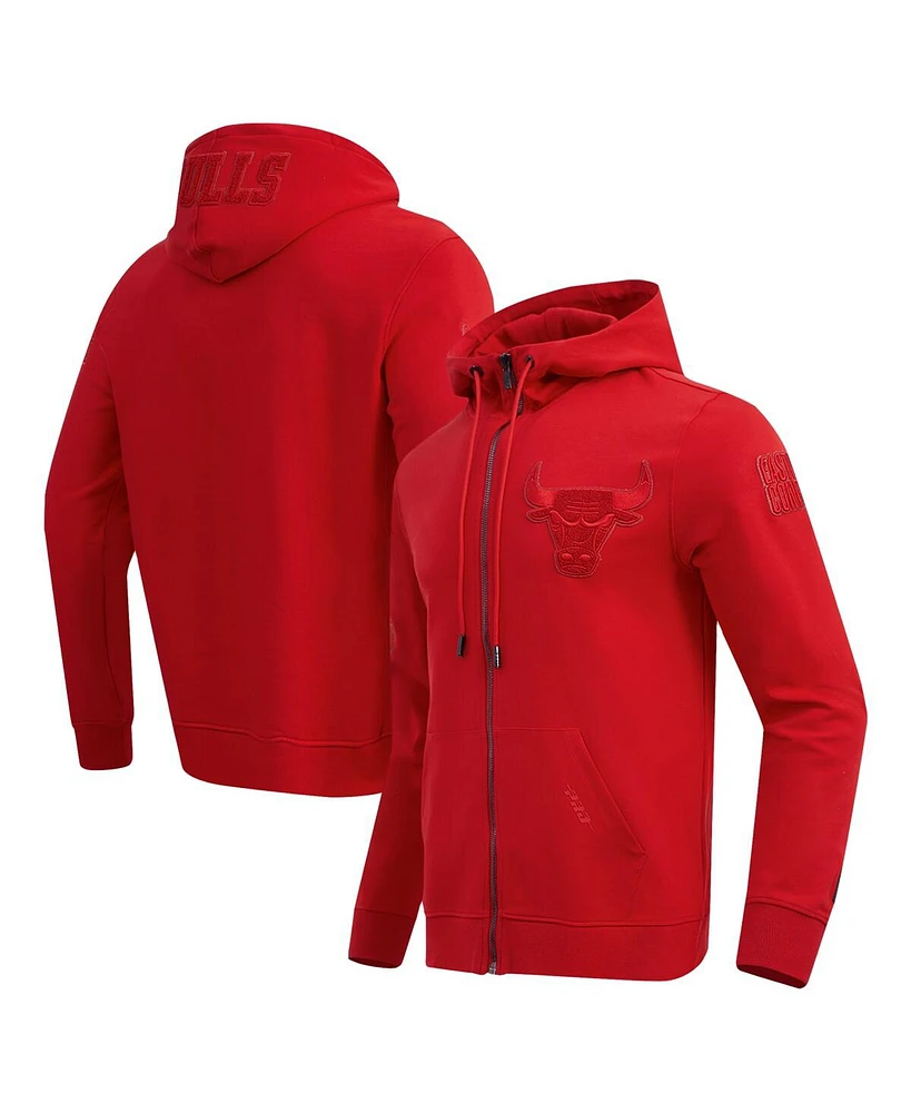 Pro Standard Men's Red Chicago Bulls Triple Tonal Dk Full-Zip Hoodie Jacket