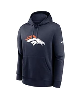 Nike Men's Navy Denver Broncos Club Logo Pullover Hoodie