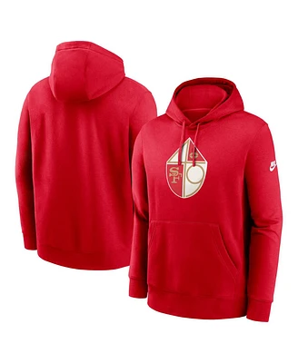 Nike Men's Scarlet San Francisco 49ers Rewind Club Logo Pullover Hoodie