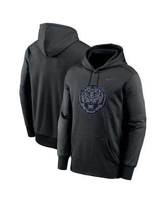 Nike Men's Black Lsu Tigers Color Pop Performance Fleece Pullover Hoodie