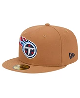 New Era Men's Tan Tennessee Titans Color Pack 59FIFTY Fitted Hat with Side Patch