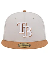 New Era Men's Khaki/Brown Tampa Bay Rays Two-Tone Color Pack 59FIFTY Fitted Hat