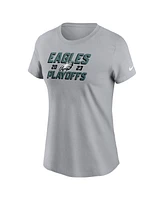 Nike Women's Gray Philadelphia Eagles 2023 Nfl Playoffs Iconic T-Shirt