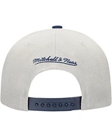 Mitchell & Ness Men's Gray/Navy Atlanta Braves Knock Out Panel Snapback Hat