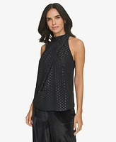 Calvin Klein Women's Metallic Clip-Dot Sleeveless Top