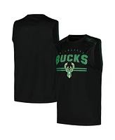 Fanatics Men's Black Milwaukee Bucks Birdseye Muscle Tank Top