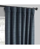 Half Price Drapes Deep Blue Abstract Lounge Embossed Velvet Room Darkening Curtain