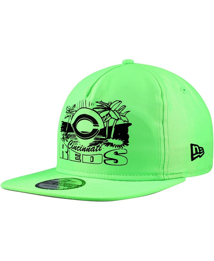 New Era Men's Green Cincinnati Reds Neon Golfer Snapback Hat