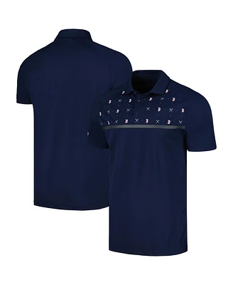 LevelWear Men's Navy Boston Red Sox Sector Batter Up Raglan Polo