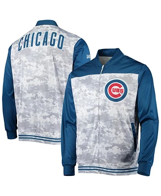 Stitches Men's Royal Chicago Cubs Camo Full-Zip Jacket