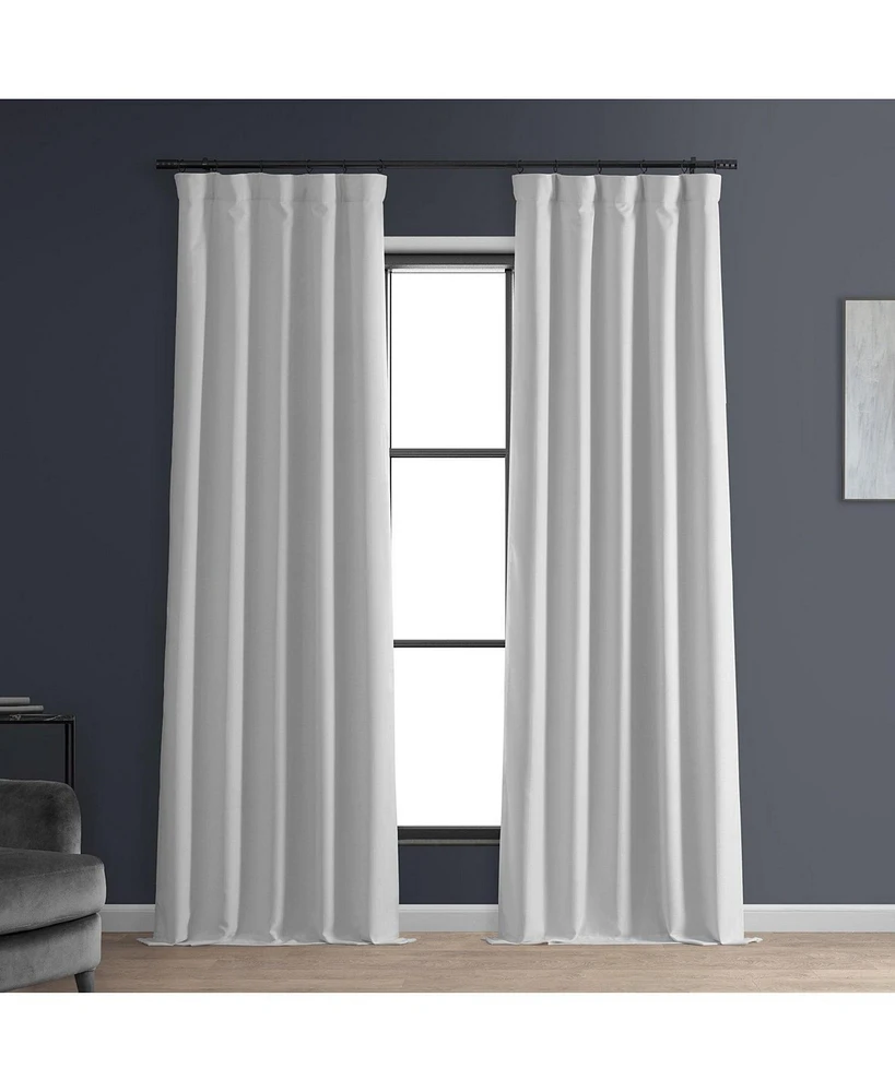 Half Price Drapes Mission White Faux Linen Hotel Blackout Curtain