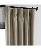 Half Price Drapes Warm Taupe Thermal Cross Linen Weave Blackout Curtain