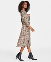 On 34th Women's Ruched-Mesh Midi Dress, Created for Macy's