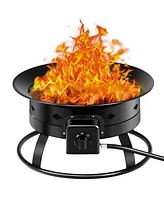 Skonyon 58 000BTU Firebowl Outdoor Portable Propane Gas Fire Pit with Cover and Carry Kit