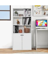 Skonyon 5-Tier Freestanding Bookcase with Open Cubes and Adjustable Shelf-White
