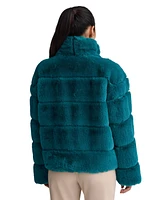 Nvlt Women's Bold Stripe Faux Fur Eva Jacket