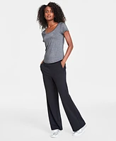 On 34th Women's Short-Sleeve Solid Shine Top, Created for Macy's