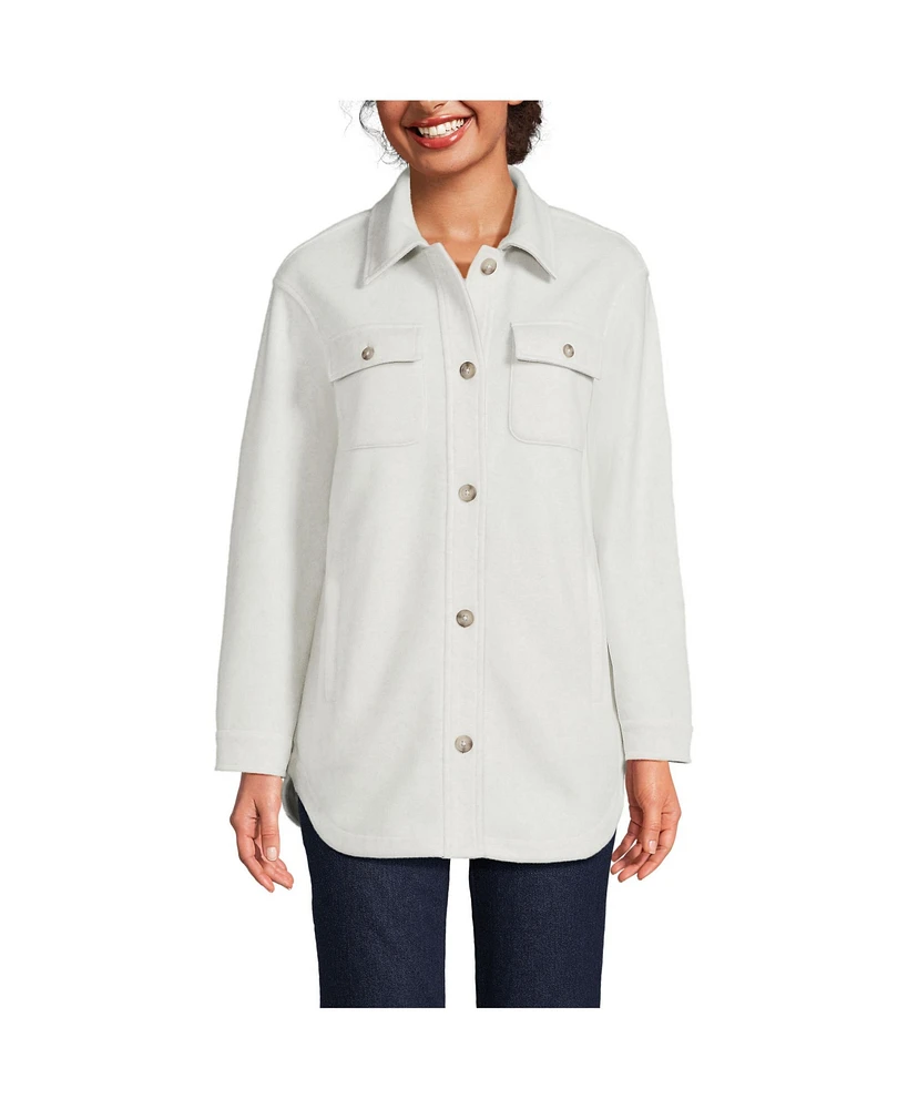 Lands' End Women's Luxe Fleece Shirt Jacket