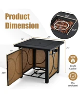Skonyon 28 Inch 50000 Btu Outdoor Square Fire Pit Table with Cover