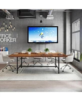 Tribesigns 6FT Conference Table, Rustic Rectangle 70.8" W x 35.4" D Meeting Table, Industrial Seminar Table Boardroom Desk for Office Meeting Conferen