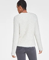 On 34th Women's Metallic Fuzzy-Knit Cardigan, Created for Macy's