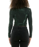 Alex & Sophia Juniors' Sequined Long-Sleeve Top