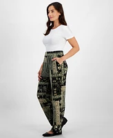 Jm Collection Petite Patchwork Dressing Pants, Created for Macy's