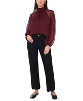 1.state Women's Mock Neck Raglan Sleeve Blouse