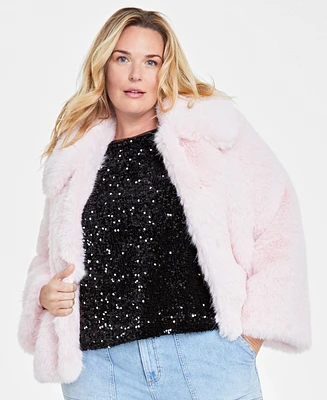 On 34th Trendy Plus Faux-Fur Teddy Jacket, Created for Macy's