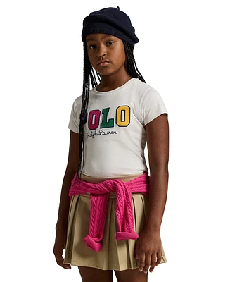 Polo Ralph Lauren Big Girls Corduroy-Logo Cotton Jersey Tee