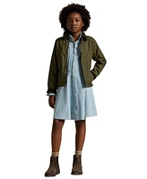 Polo Ralph Lauren Big Girls Ruffled Cotton Chambray Dress