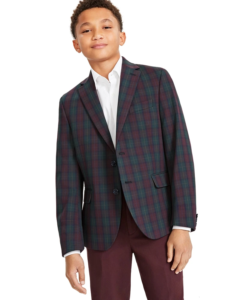 Big Boys Plaid Suit Jacket