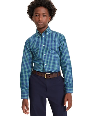 Big Boys Plaid Classic-Fit Dress Shirt